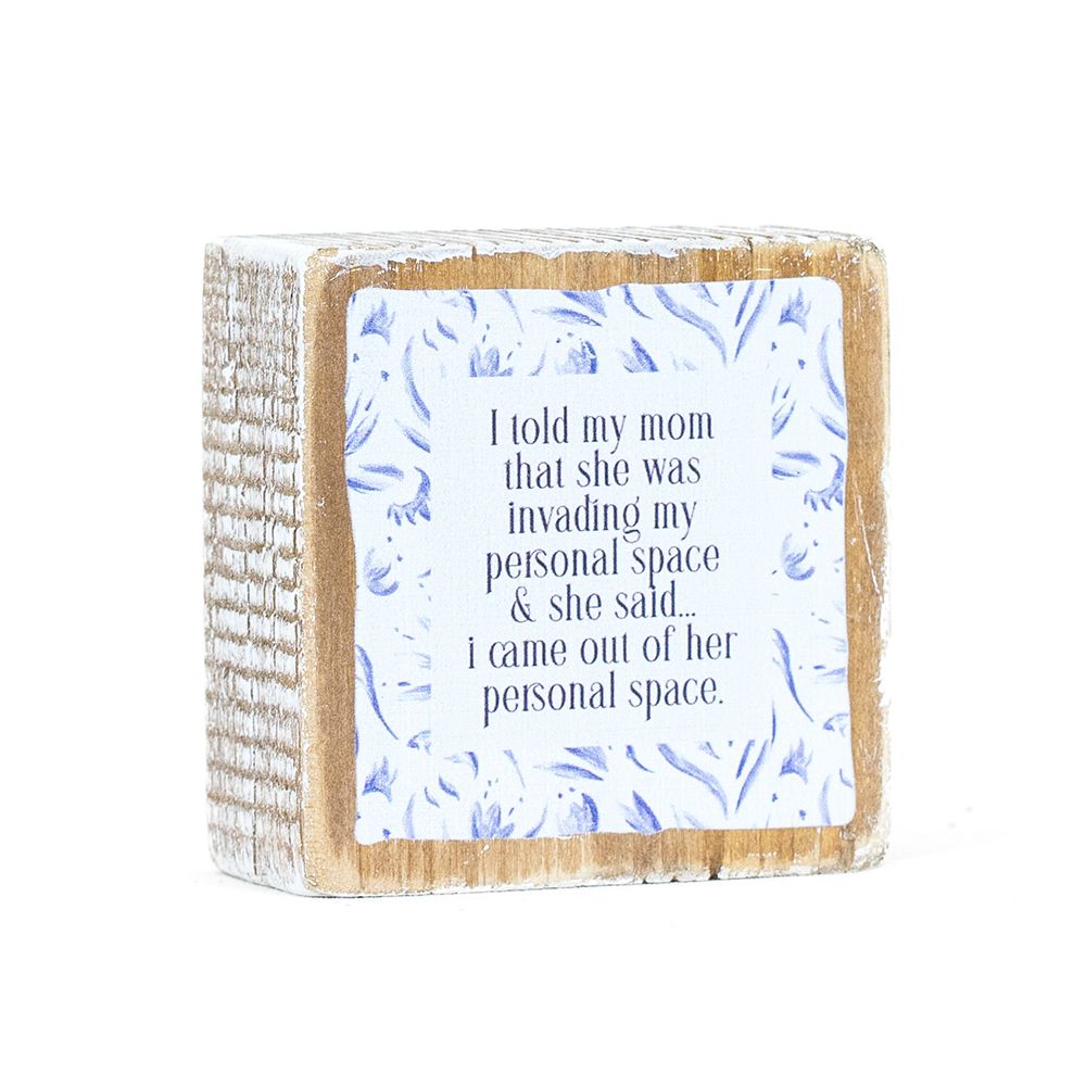 3" Reversible Wood Frame Sign - Space/Mom | Mother's Day Collection