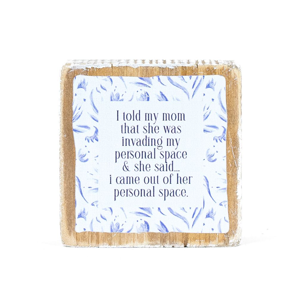 3" Reversible Wood Frame Sign - Space/Mom | Mother's Day Collection