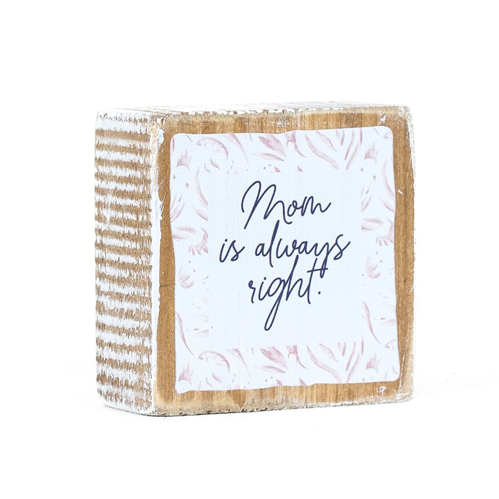 3" Reversible Wood Frame Sign - Space/Mom | Mother's Day Collection