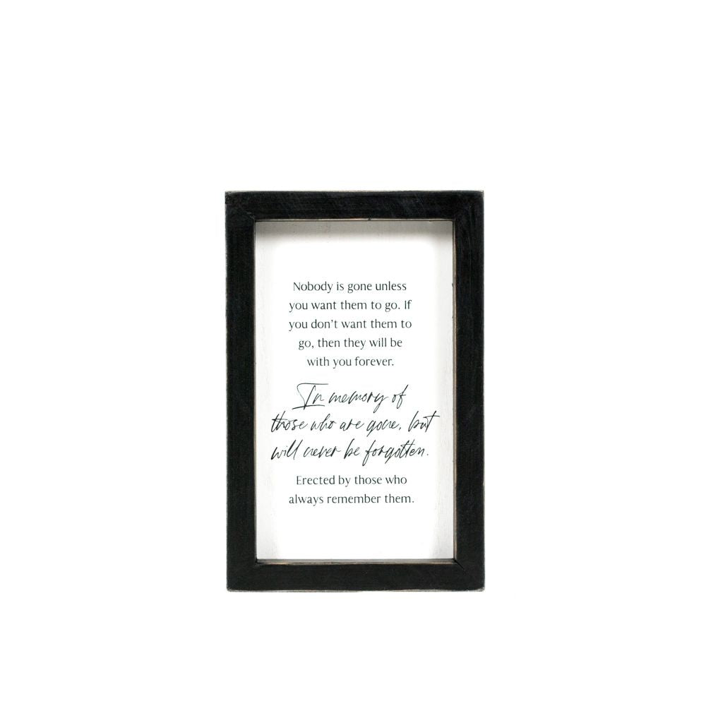 5x8x1.5 wood frame sign (MEMORY) wh/bk
