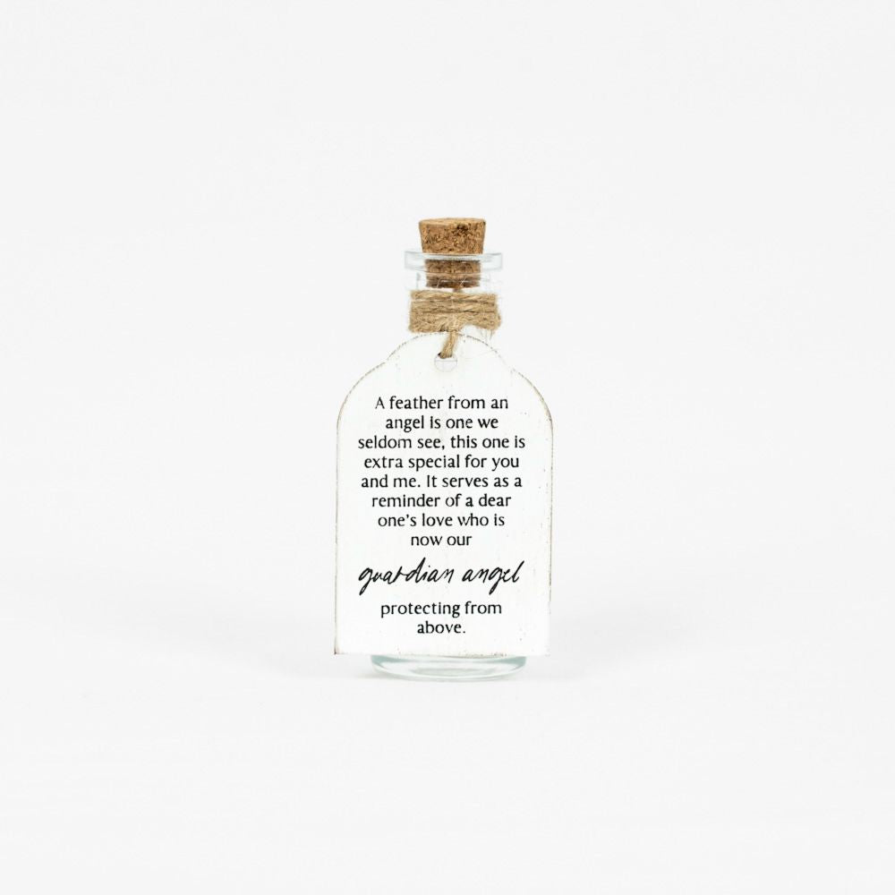 4" Wood Tag and Keepsake Container - Angel Feather | Remember When Collection