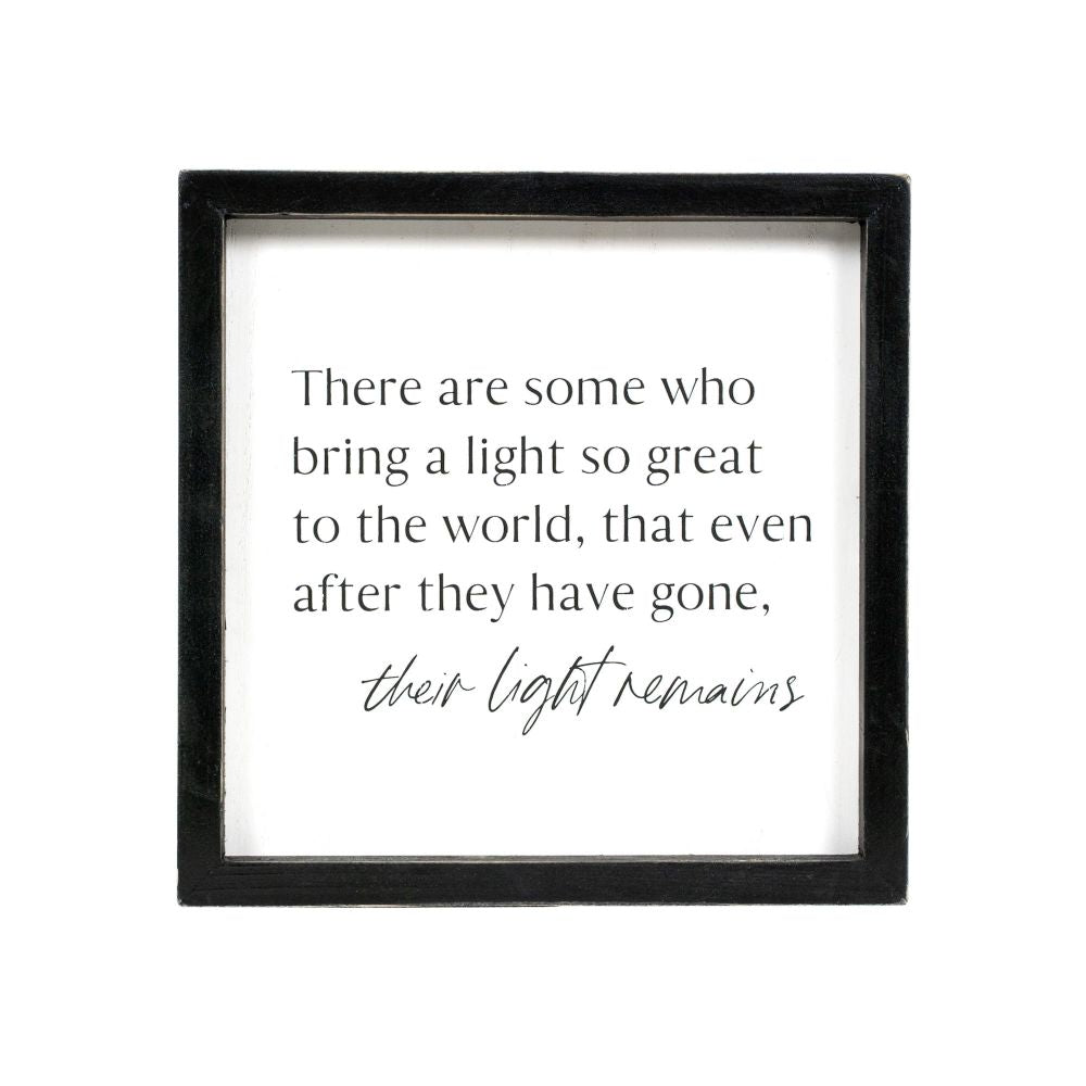 9x9x1.5 wood frame sign (LIGHT) wh/bk