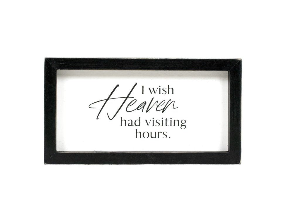 9x5x1.5 wood frame sign (HEAVEN) wh/bk