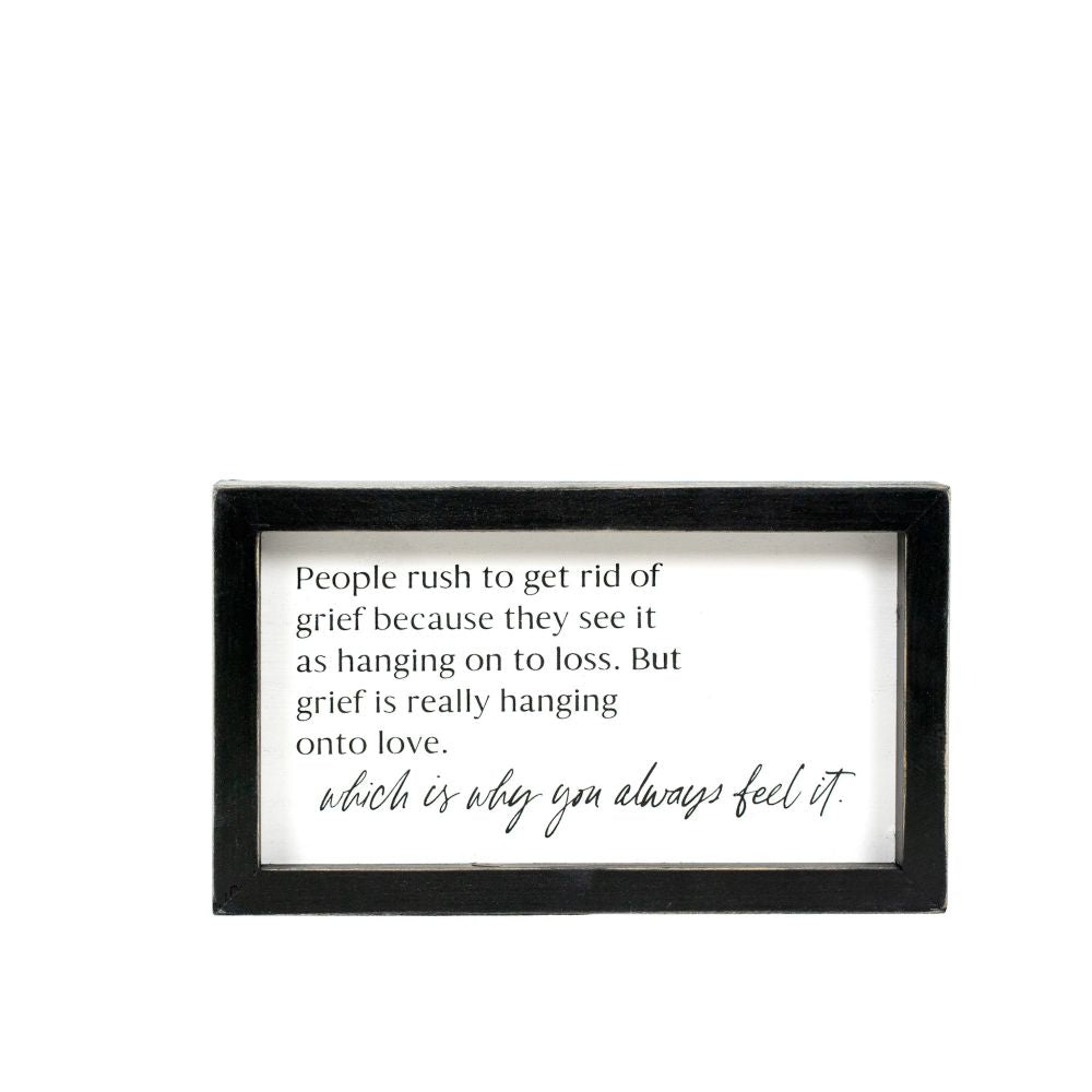 9x6x1.5 wood frame sign (GRIEF) wh/bk