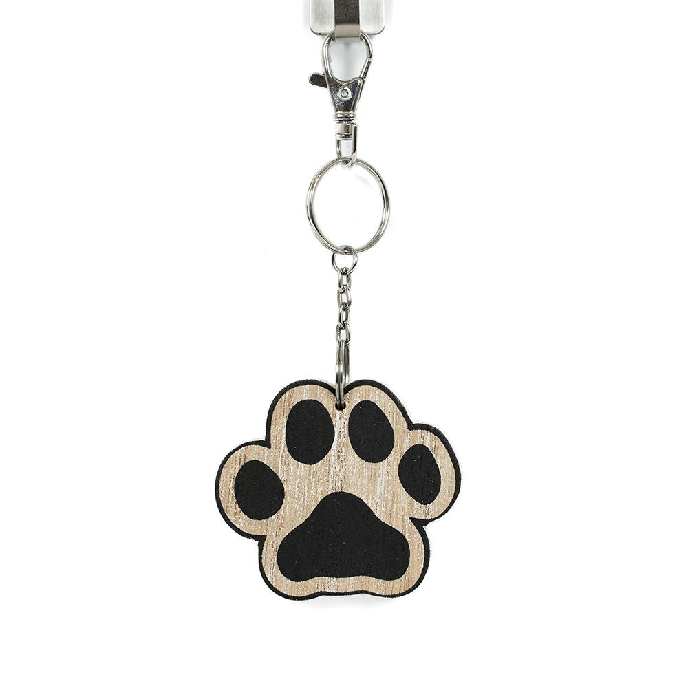 3" Reversible Wood Keychain - Fur Mama | Natural and Black