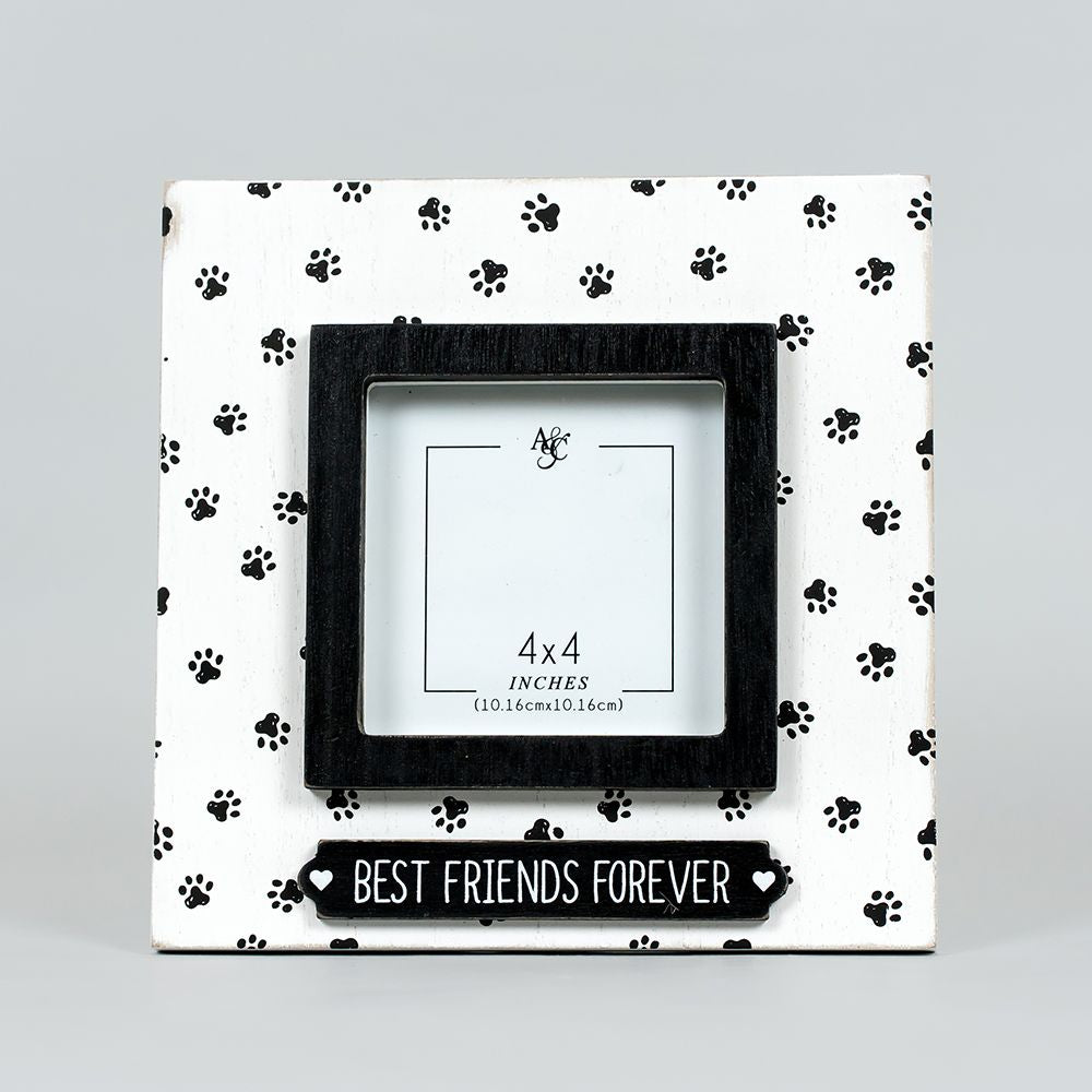 8x8x.75 wood photo frame (FRIENDS) wh/bk (4x4)