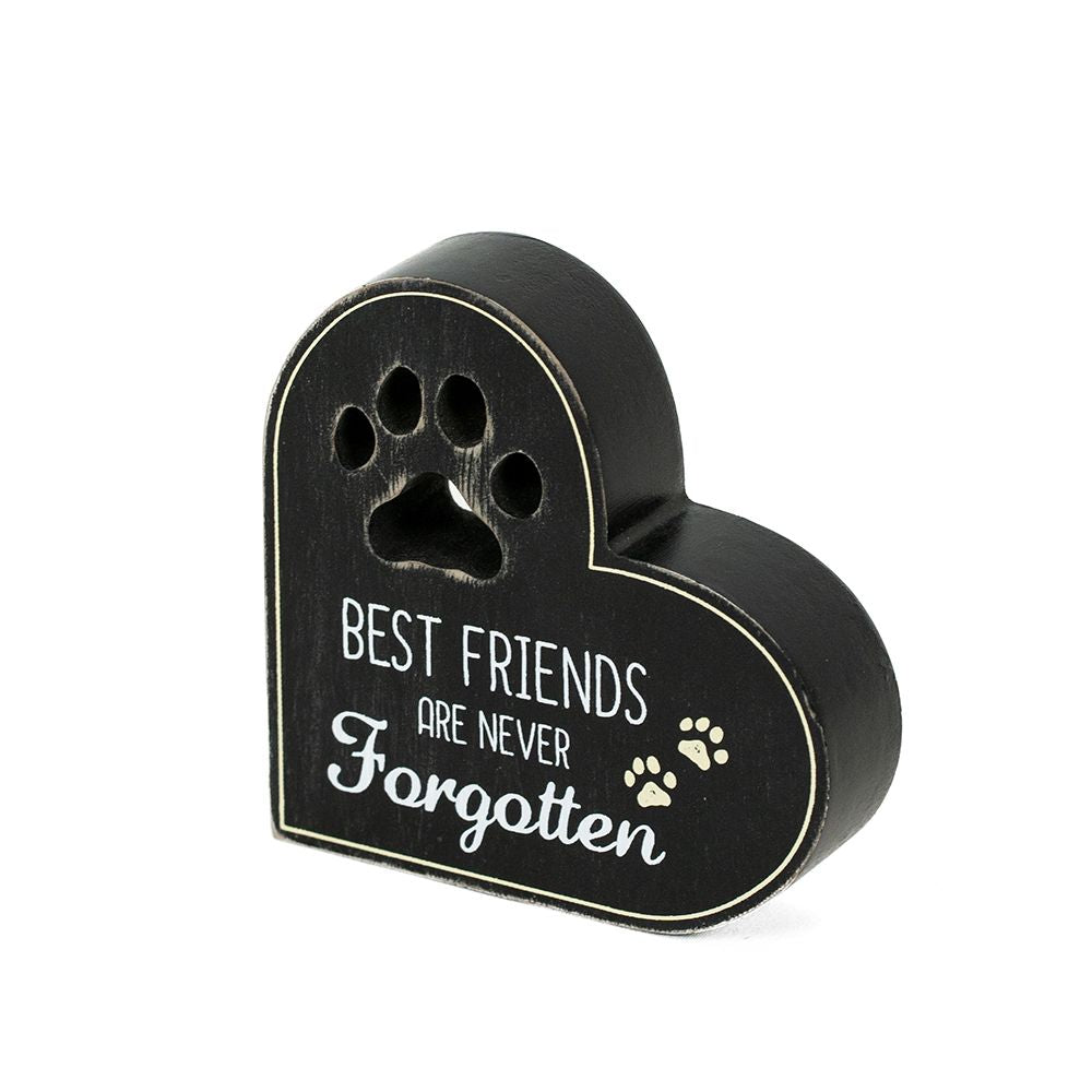 4" Reversible Chunky Wood Shape - Pet Heart | Fur Babies Collection