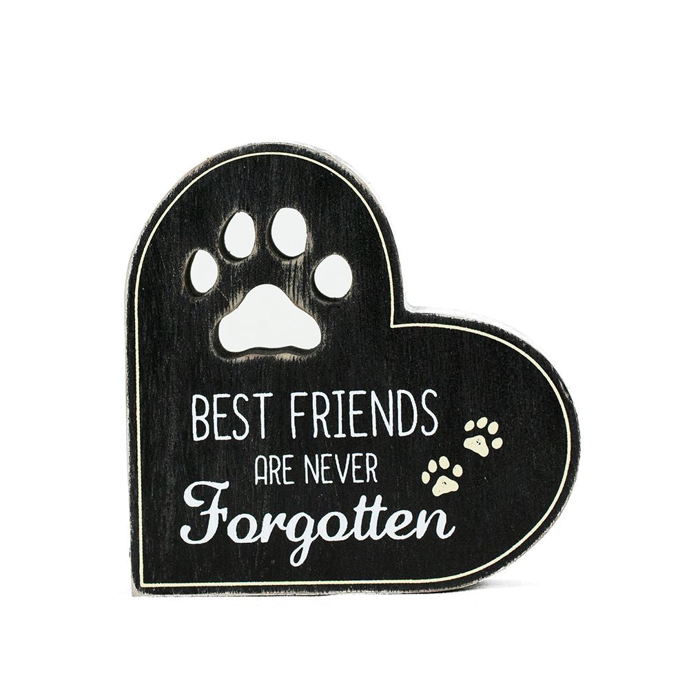 4" Reversible Chunky Wood Shape - Pet Heart | Fur Babies Collection