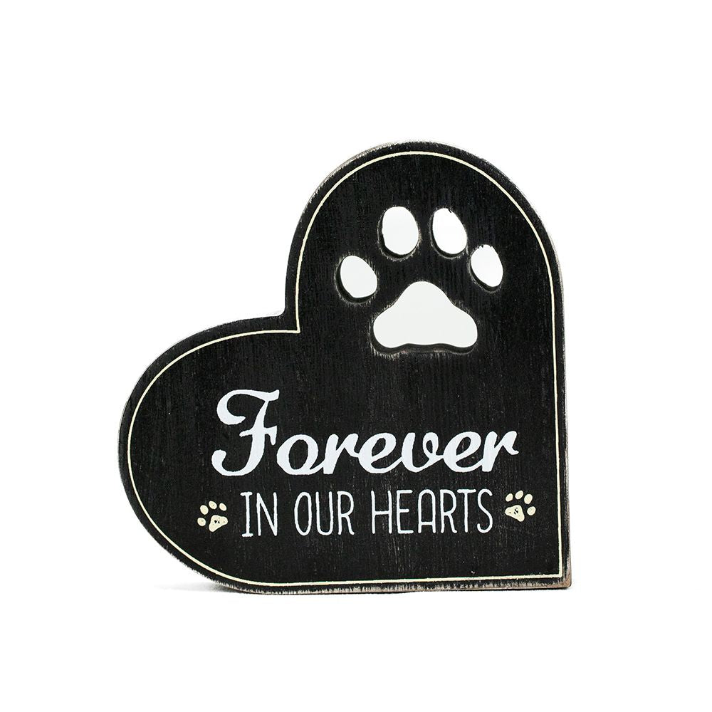 4" Reversible Chunky Wood Shape - Pet Heart | Fur Babies Collection