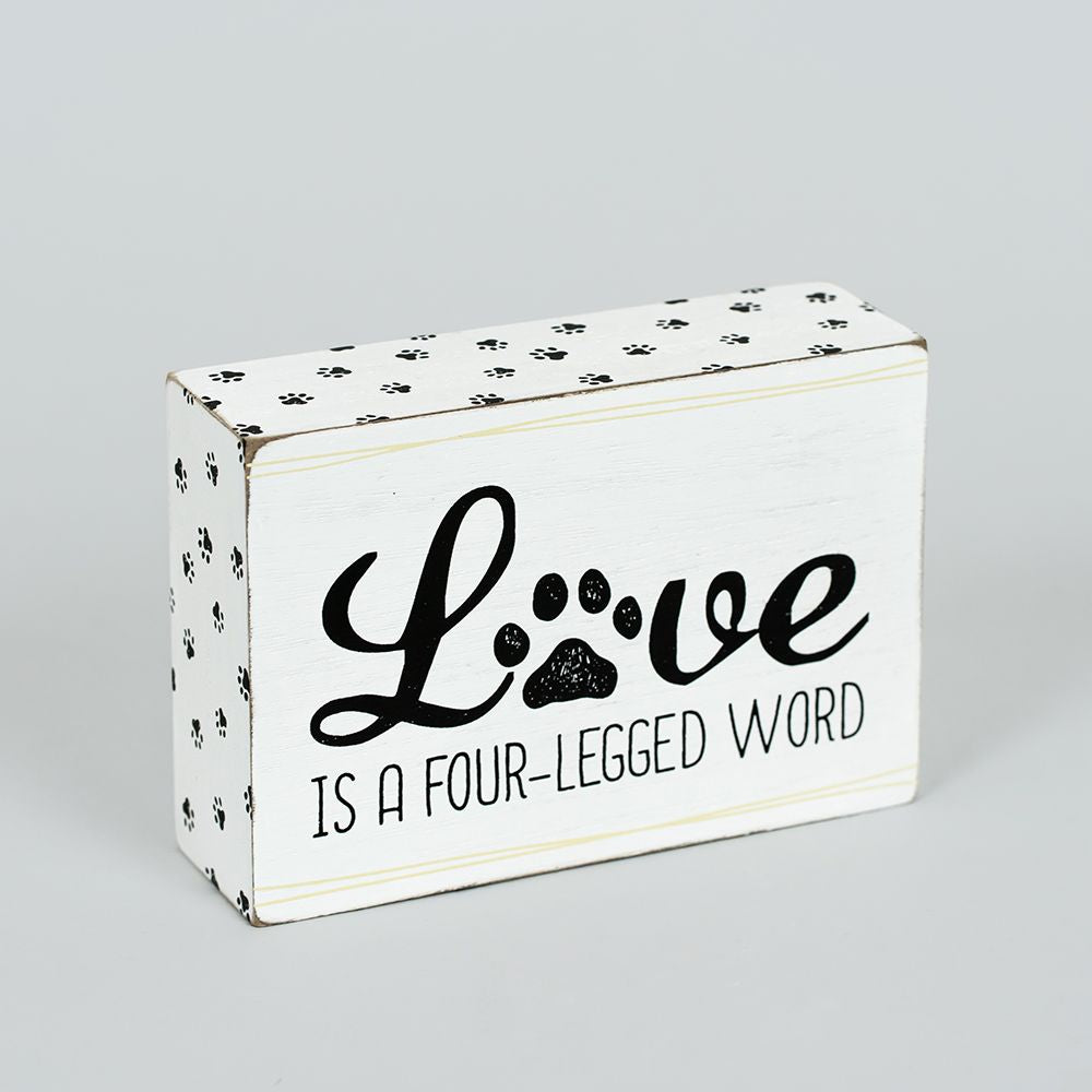 5" x 4" Reversible Wood Frame Sign - Love/Fur | Fur Babies Collection