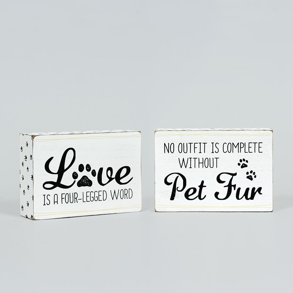 5x4x1.5 rvs wood frame sign (LOVE/FUR) wh/bk/tn