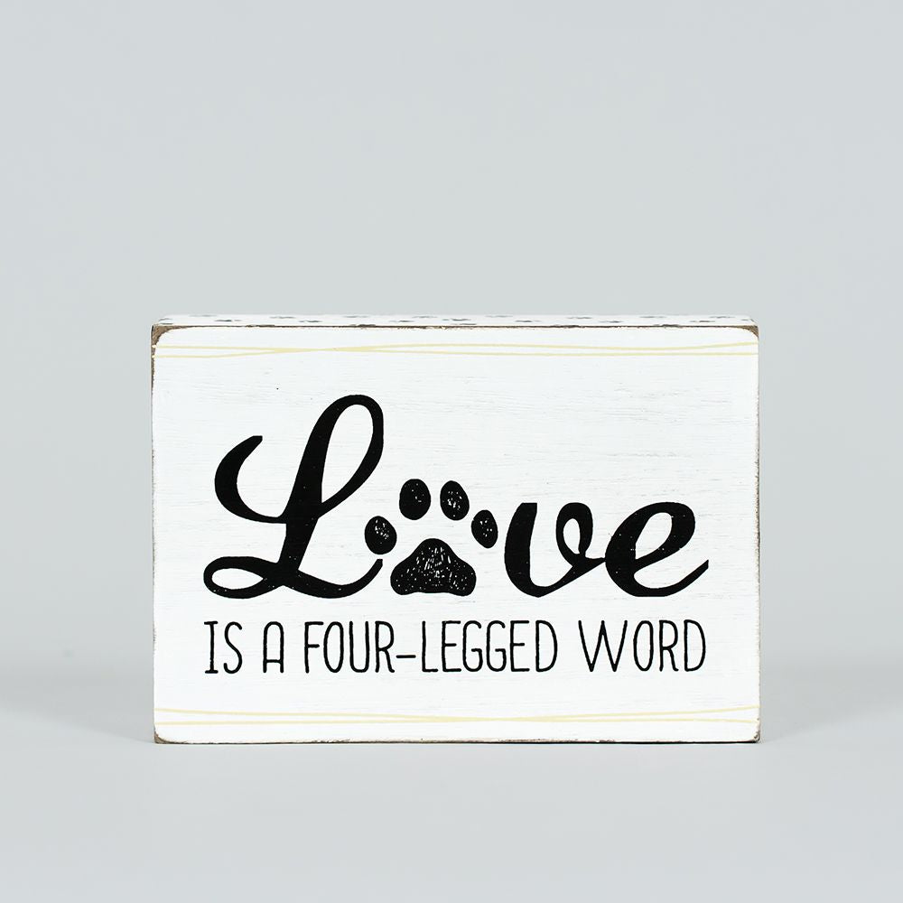 5" x 4" Reversible Wood Frame Sign - Love/Fur | Fur Babies Collection