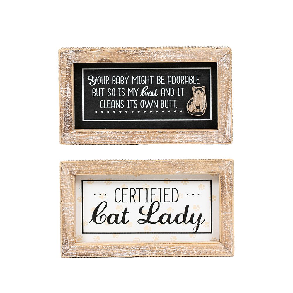 7x4x1.5 rvs wood frame sign (BABY/CAT)