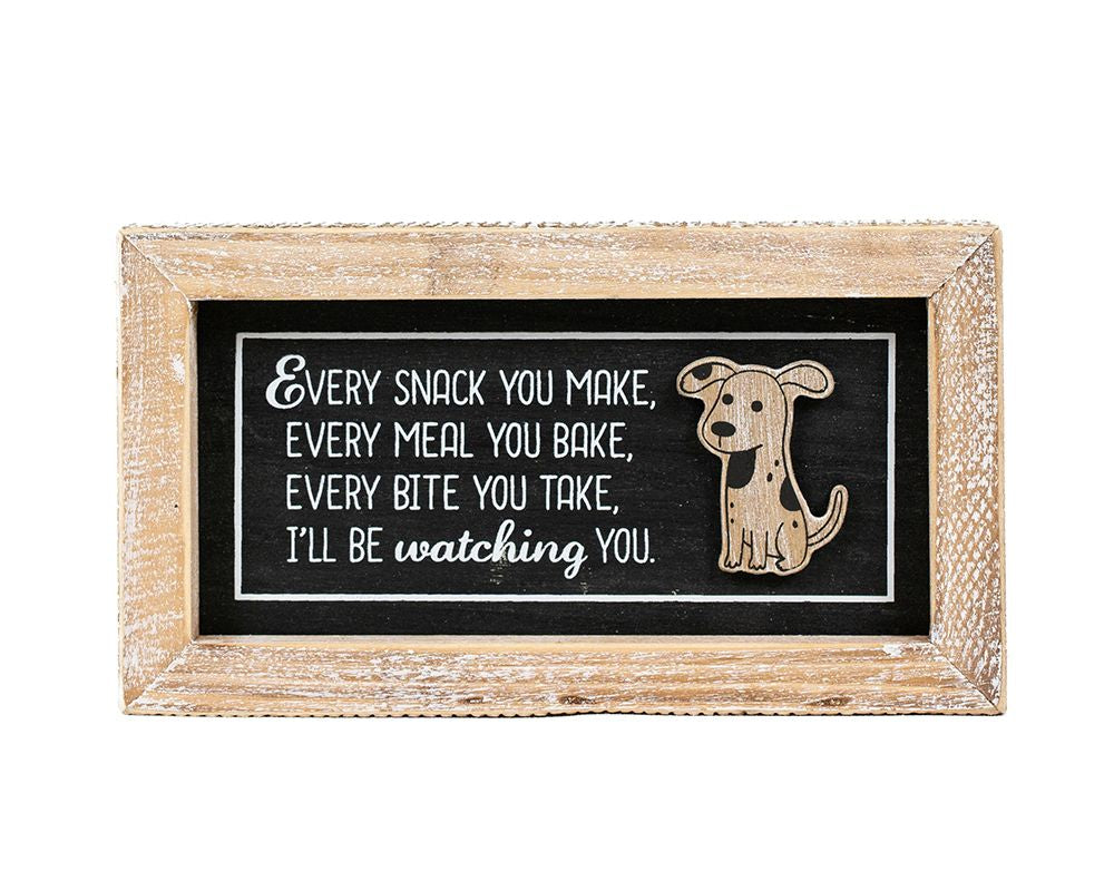 7" x 4" Reversible Wood Frame Sign - Snack/Person | Multicolor | Fur Babies Collection