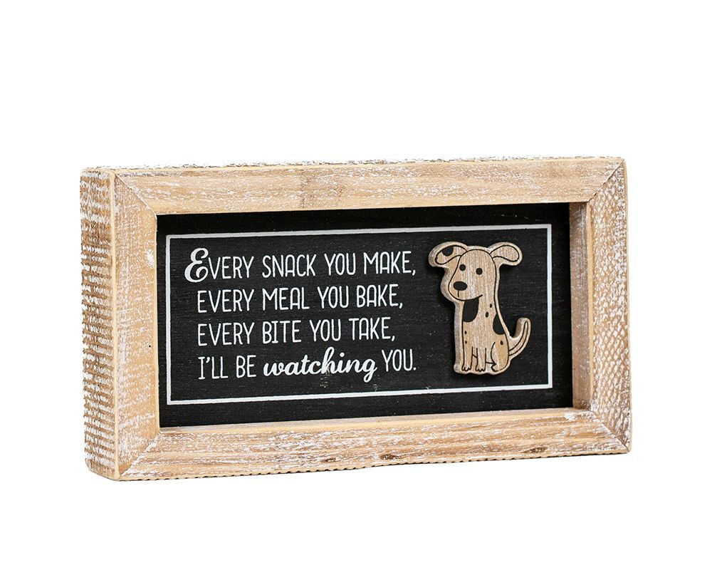 7" x 4" Reversible Wood Frame Sign - Snack/Person | Multicolor | Fur Babies Collection