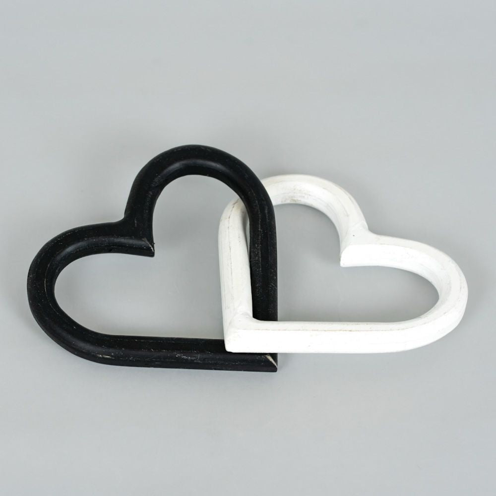 9" Wood Chunky Chain - Hearts | Black and White | You and Me Collection