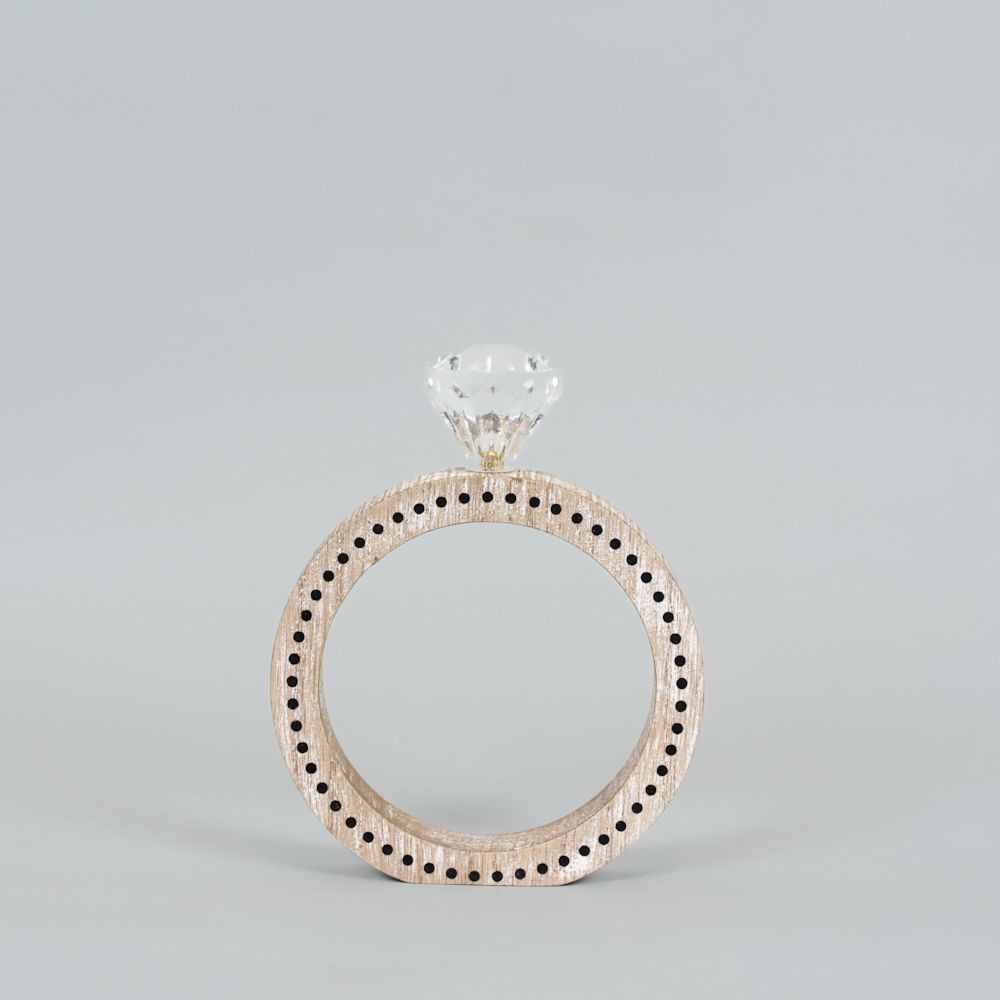 5x6x1.5 wood chunky shape (RING) bk/ntrl