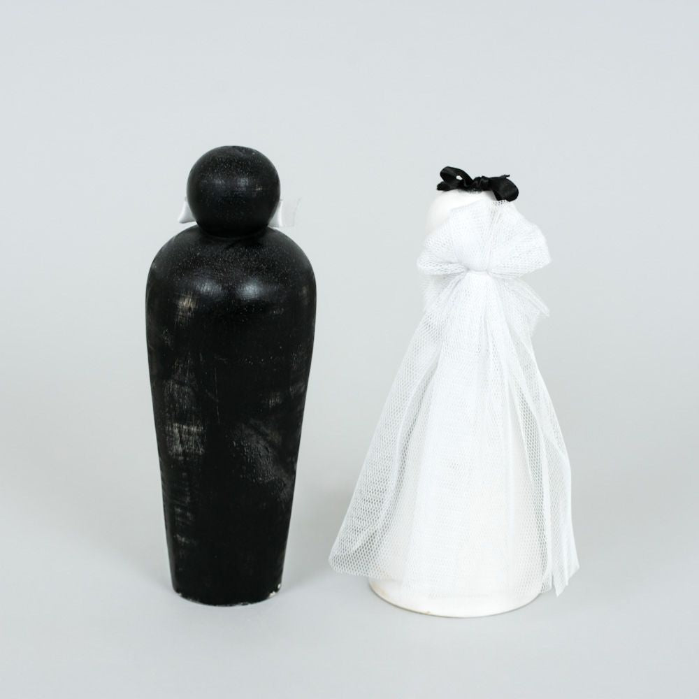 7" Chunky Wood Shape Set - Couple (Set of 2) | Black and White | You and Me Collection