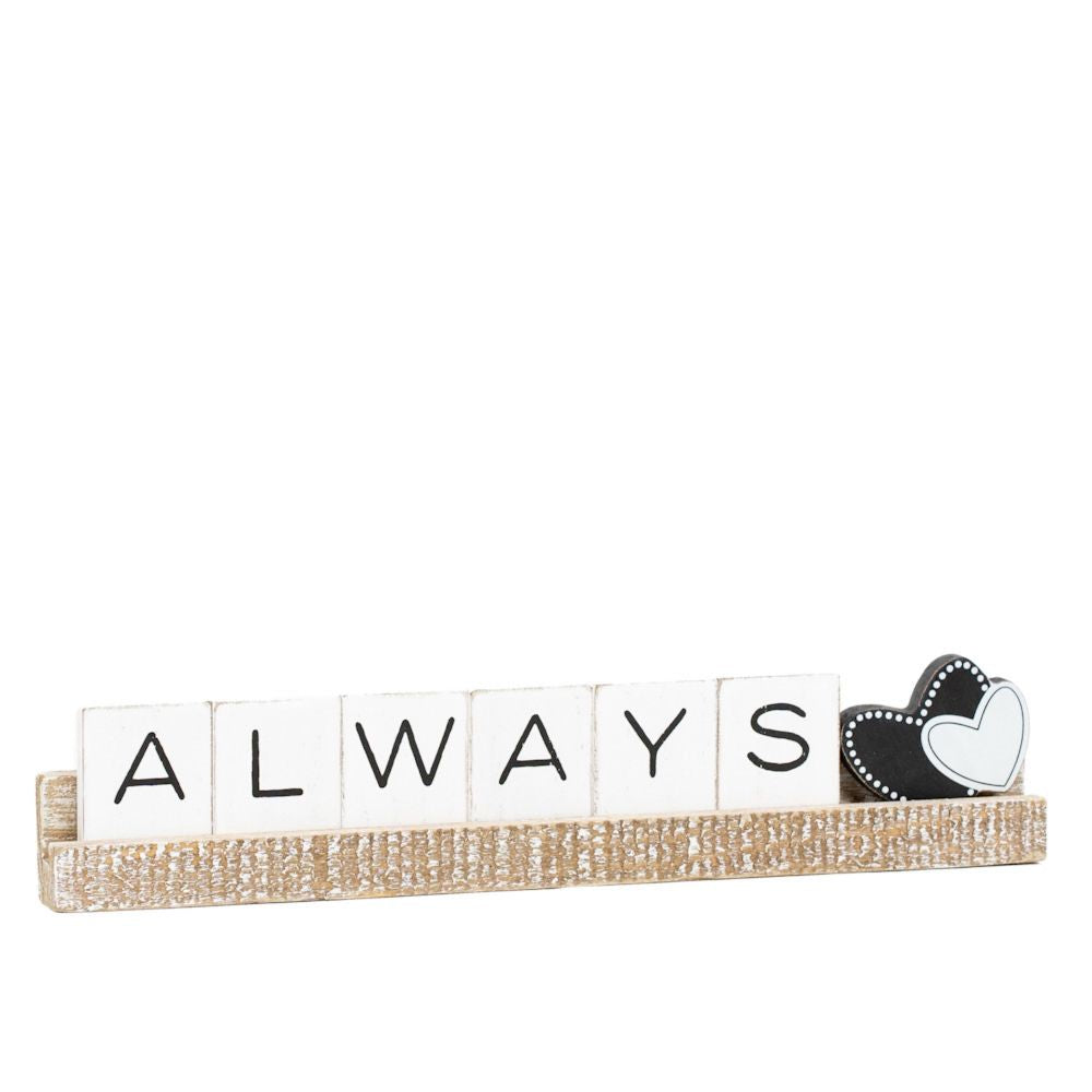 12" Wood Ledge Kit - Always | White and Black | You and Me Collection