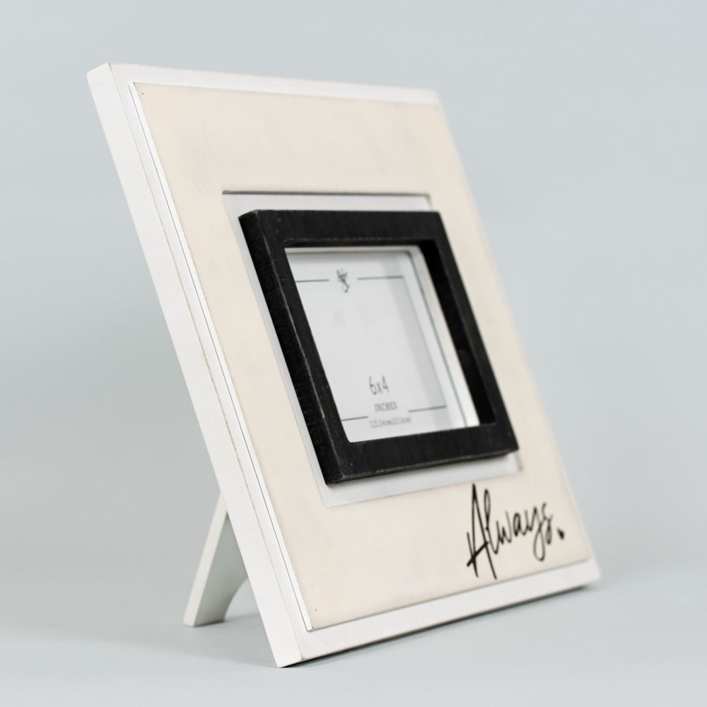 12" x 10" Wood Photo Frame - Always | You and Me Collection | Holds 6x4 Photo