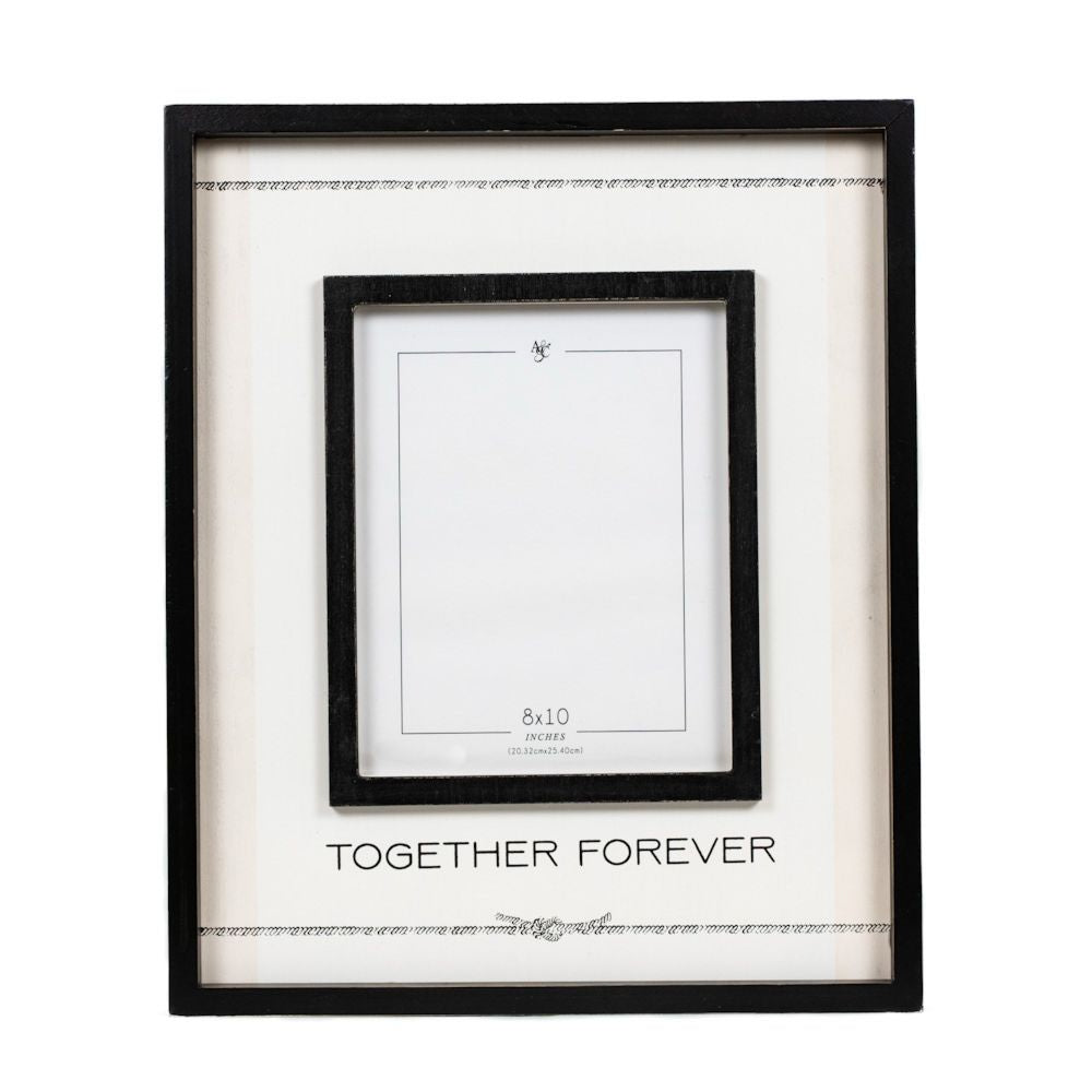15x18x1.75 wood photo frame (TOGETHER) wh/bk (8x10)