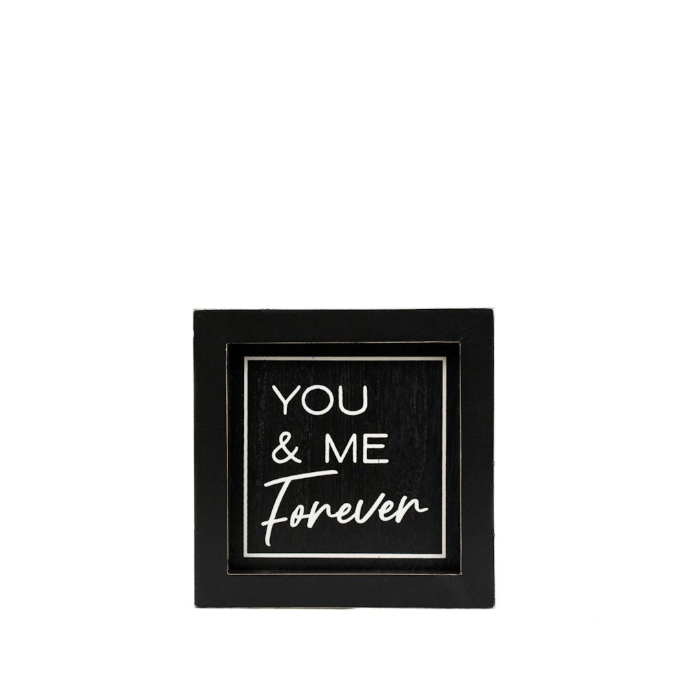 5" Reversible Wood Frame Sign - Mr and Mrs/You and Me | You and Me Collection