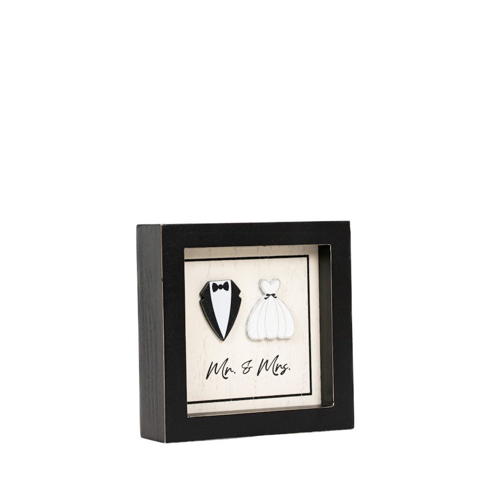 5" Reversible Wood Frame Sign - Mr and Mrs/You and Me | You and Me Collection