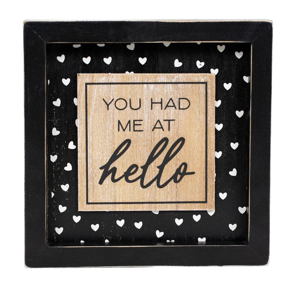 7" Reversible Wood Frame Sign - Dibs/Hello | Multicolor | You and Me Collection