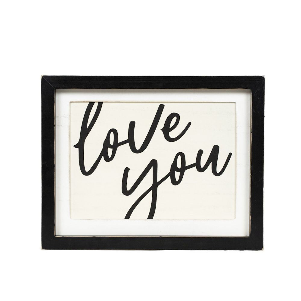 13x10x1.5 rvs wood frame sign (LOVE/ALWAYS) wh/bk