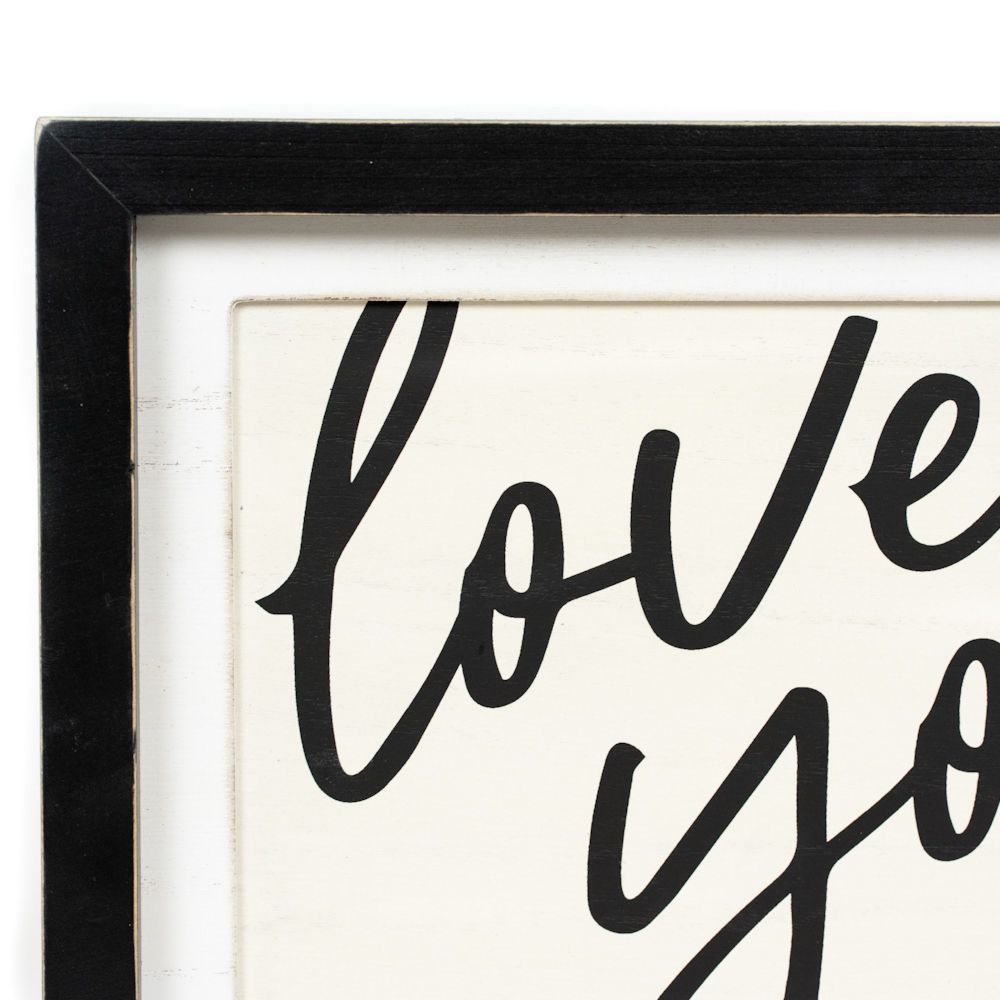 13" x 10" Reversible Wood Frame Sign - Love You and Always You | White and Black | You and Me Collection