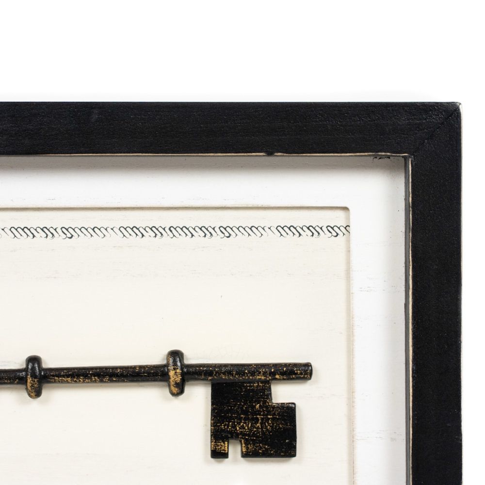 13" x 10" Reversible Wood Frame Sign - Love is the Key/You + Me | White and Black | You and Me Collection