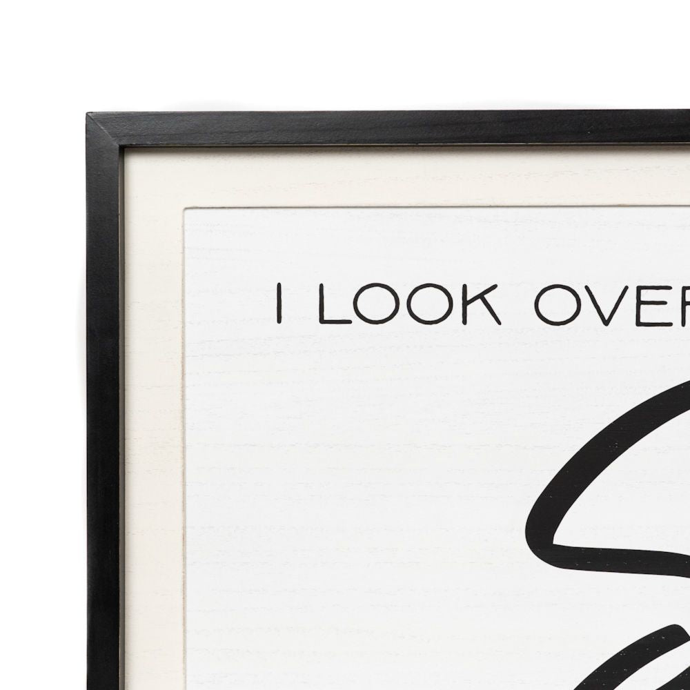 47" x 16" Reversible Wood Frame Sign - Kiss/Sunshine | Black and White | You and Me Collection