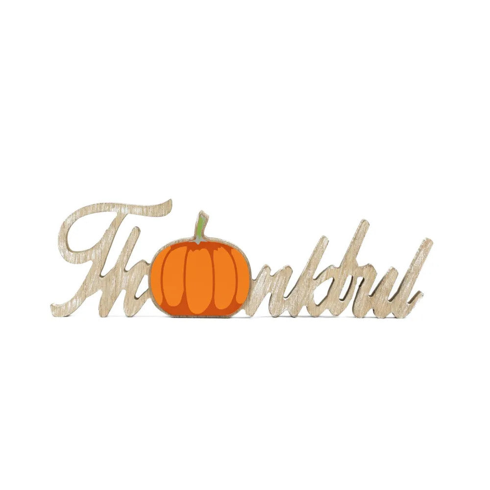 13x4x1 wood cutout (THANKFUL)