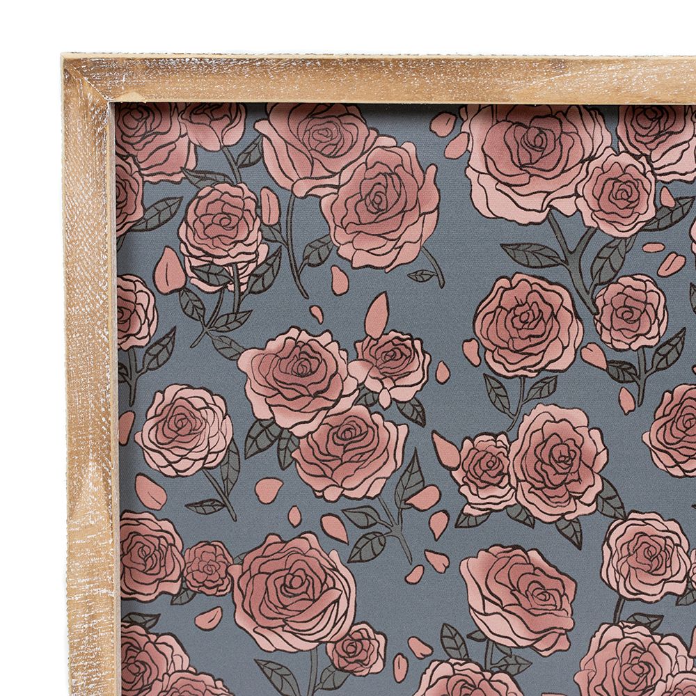 16" x 13" Reversible Wood Frame Sign - Landscape/Roses | Multicolor