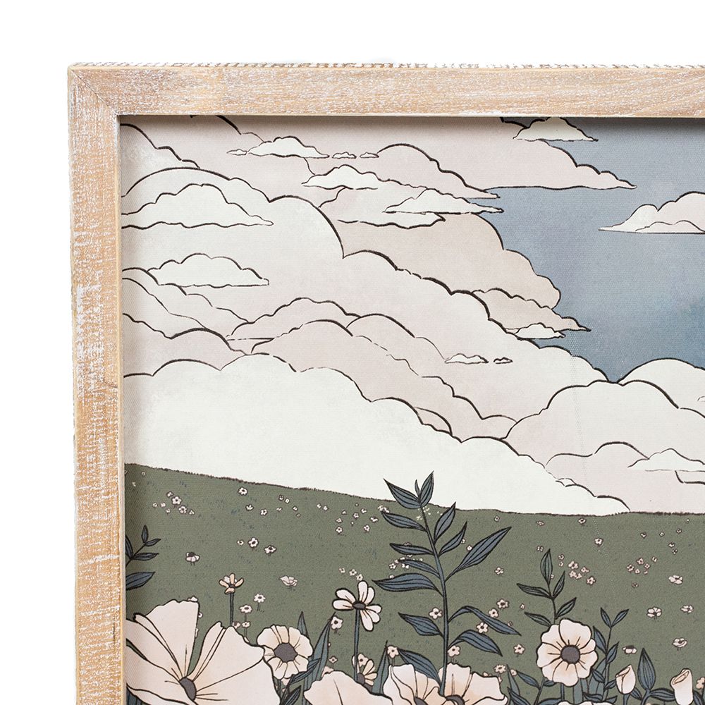 16" x 13" Reversible Wood Frame Sign - Landscape/Roses | Multicolor