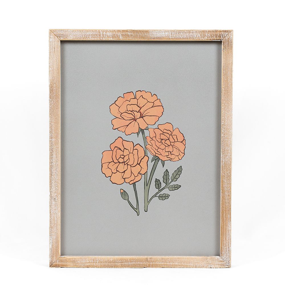 13" x 17" Reversible Wood Frame Sign - Pattern/Marigold | Multicolor