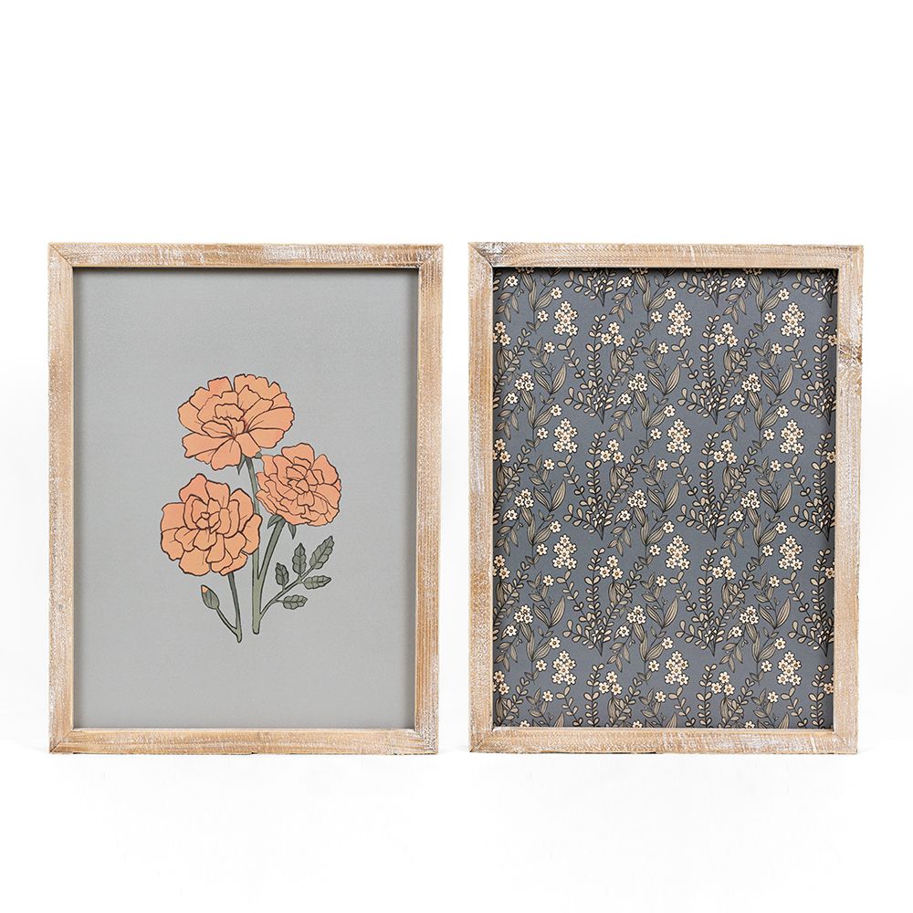 13x17x1.5 rvs wood frame sign (PATTERN/MARIGOLD)