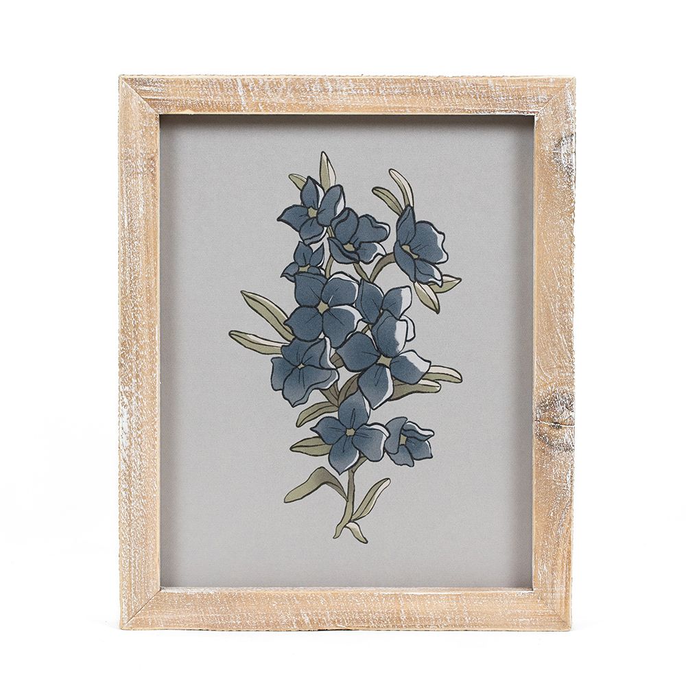 9" x 11" Reversible Wood Frame Sign - Plant/Periwinkle | Multicolor