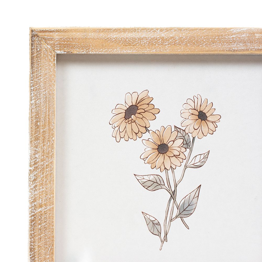 8" Reversible Wood Frame Sign - Sunflower and Daisy | Multicolor