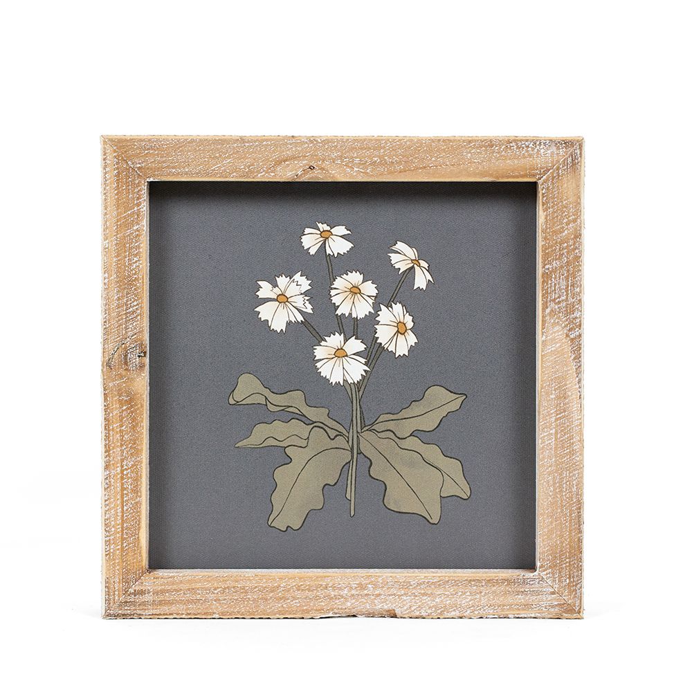 8" Reversible Wood Frame Sign - Sunflower and Daisy | Multicolor
