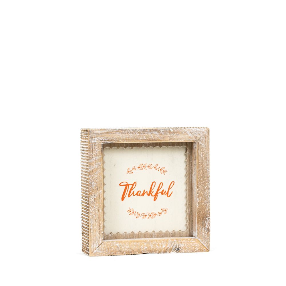 5" Reversible Wood Frame Sign - Witchy/Thankful