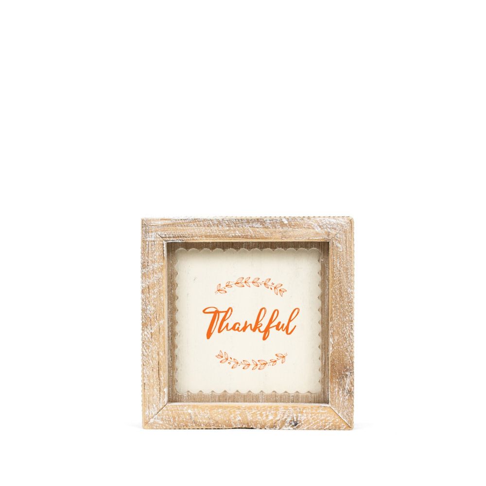 5" Reversible Wood Frame Sign - Witchy/Thankful