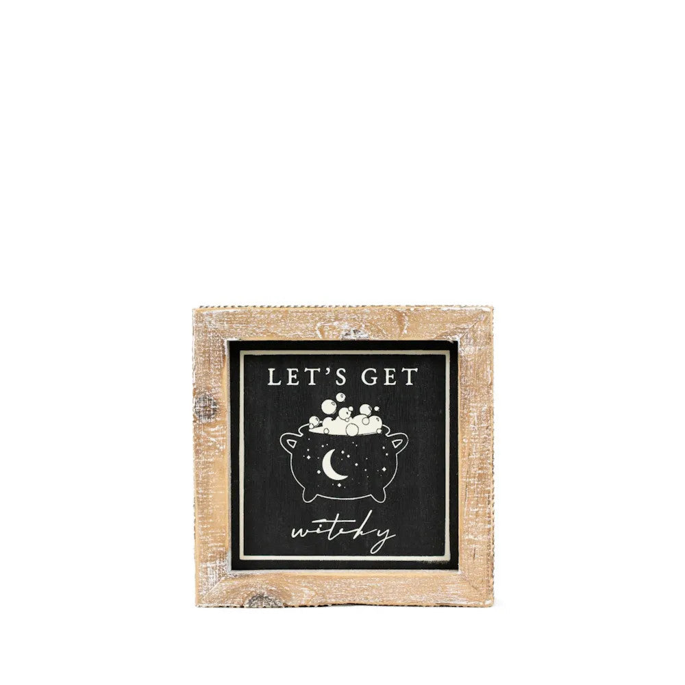 5x5x1.5 rvs wood frame sign (WITCHY/THANKFUL)