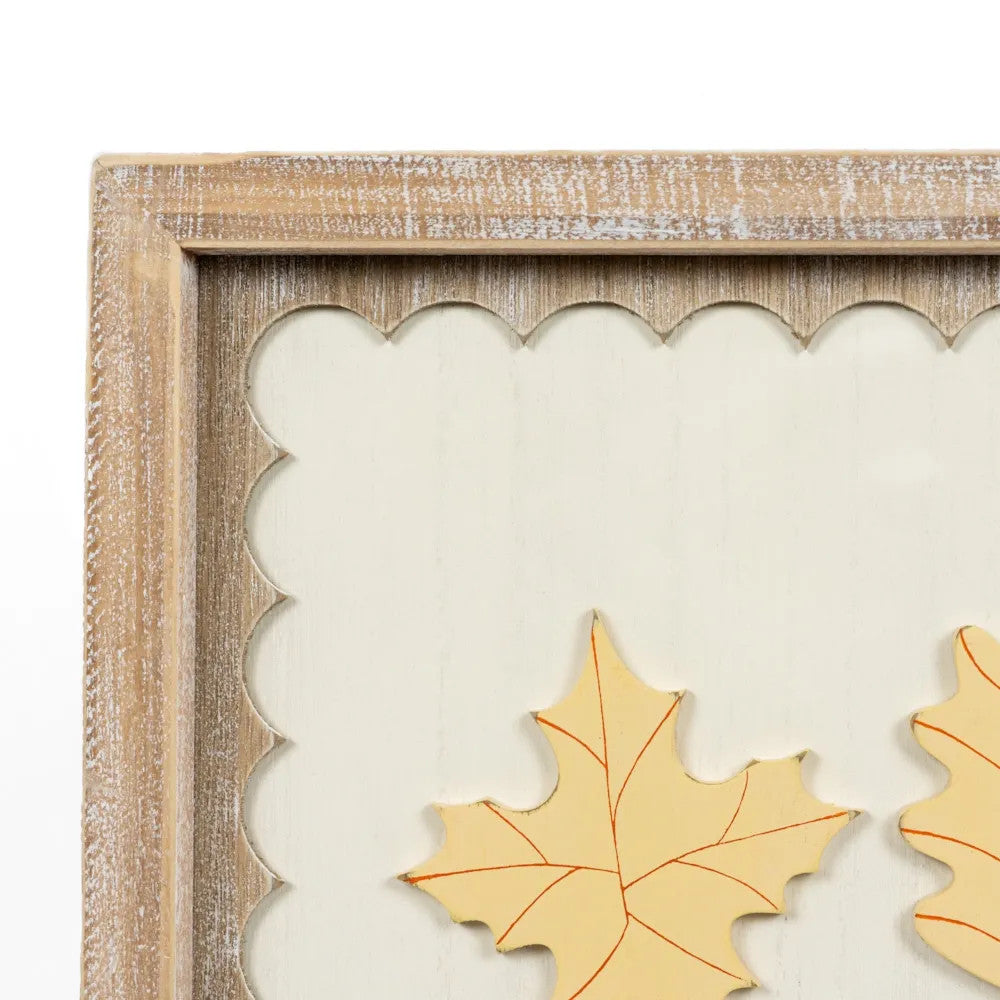 16" x 20" Reversible Wood Frame Sign - Countdown and Leaves | Multicolor