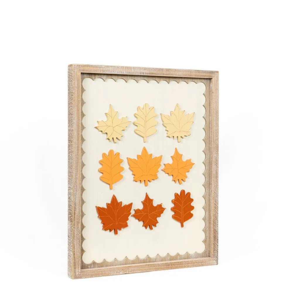 16" x 20" Reversible Wood Frame Sign - Countdown and Leaves | Multicolor