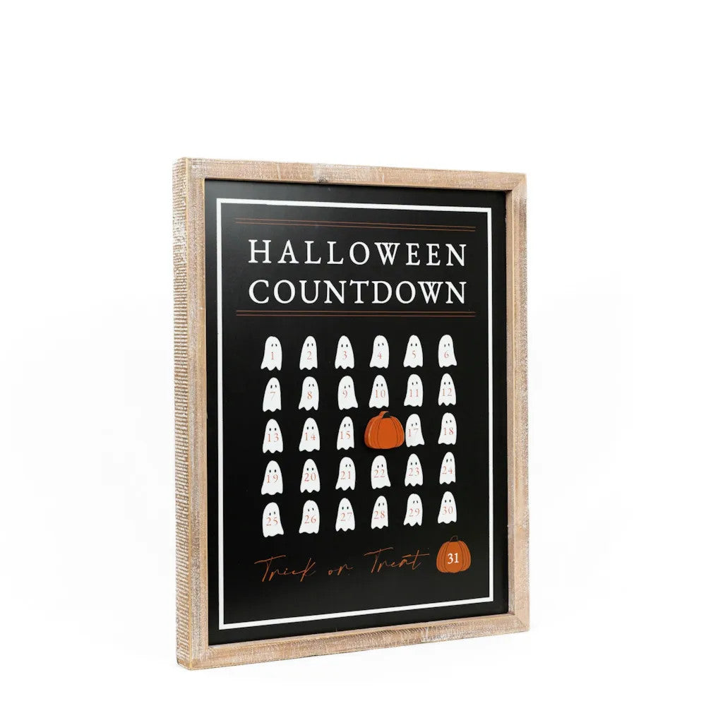 16" x 20" Reversible Wood Frame Sign - Countdown and Leaves | Multicolor