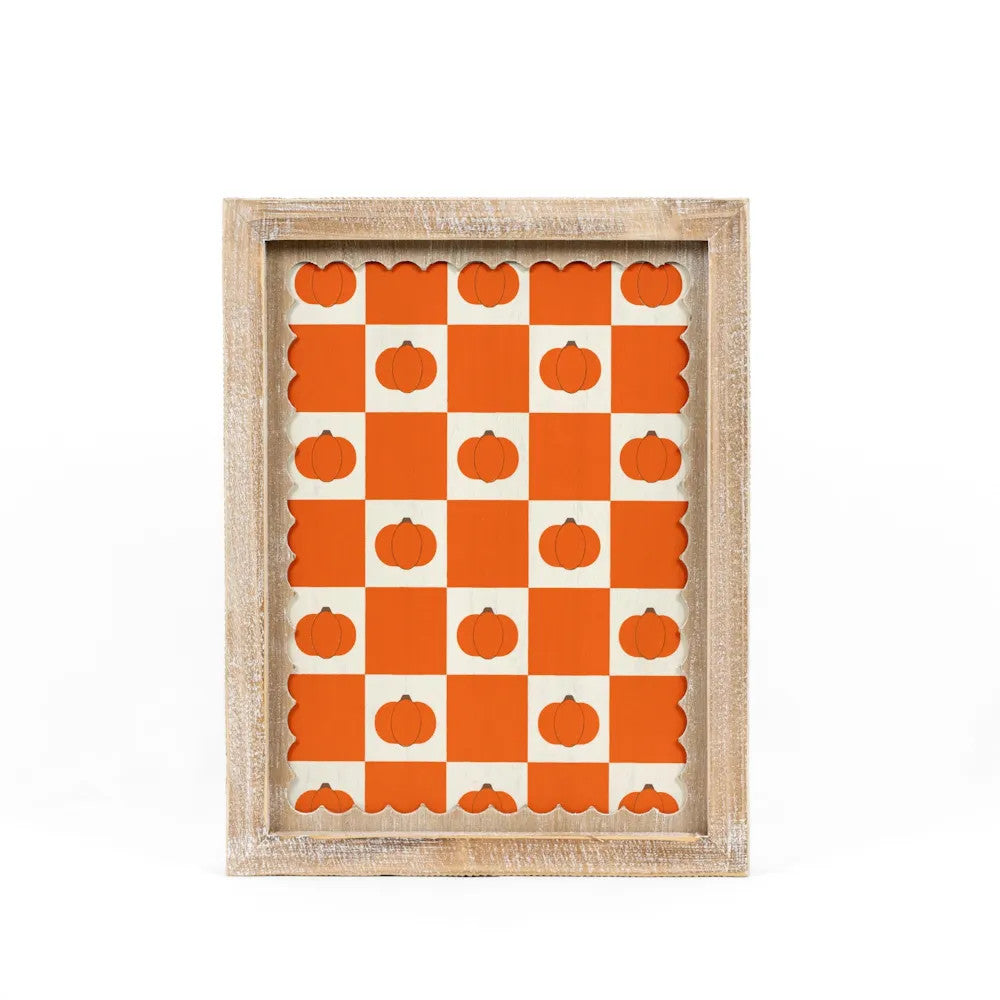 10x13x1.5 rvs wood frame sign (MOON/PUMPKIN)