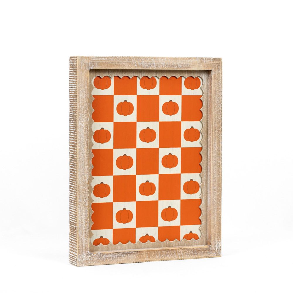 10" x 13" Reversible Wood Frame Sign - Moon and Pumpkin | Multicolor