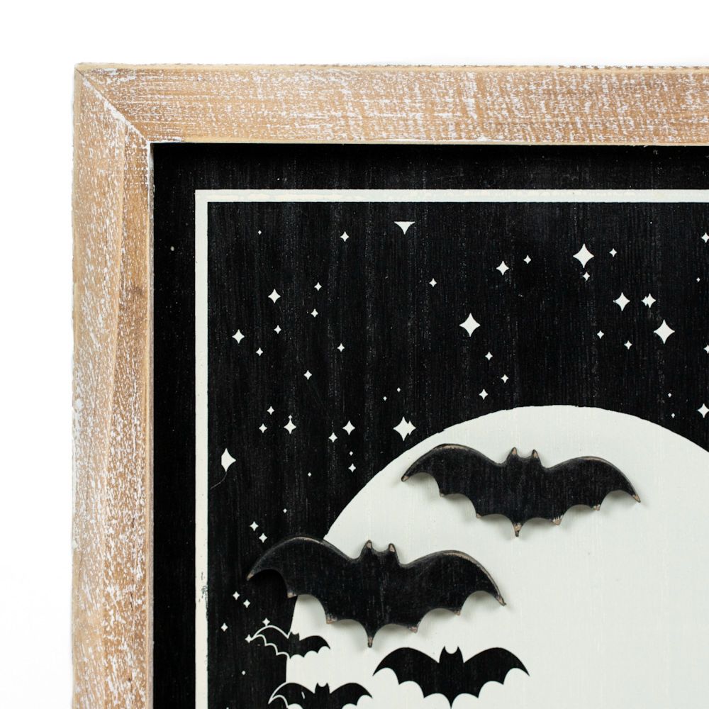 10" x 13" Reversible Wood Frame Sign - Moon and Pumpkin | Multicolor