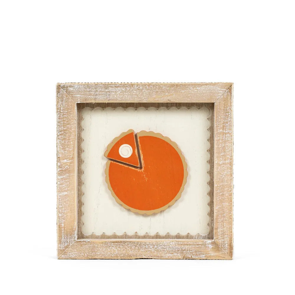 7" Reversible Wood Frame Sign - Broom/Pie | Multicolor | Pumpkins and Sweets Collection